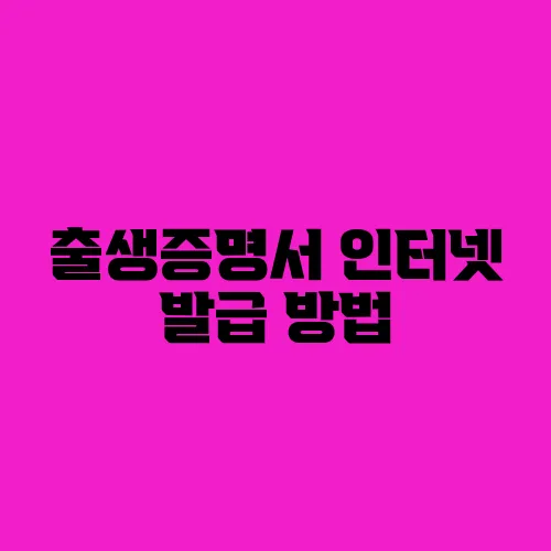 출생증명서 인터넷 발급 방법