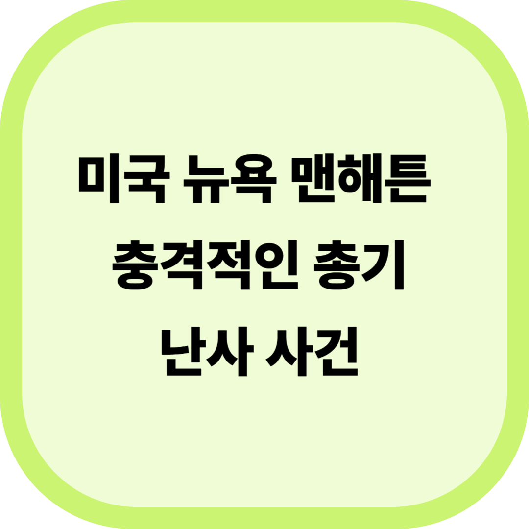 미국 뉴욕 맨해튼 총기난사 사건: 경찰 포함 4명 사망