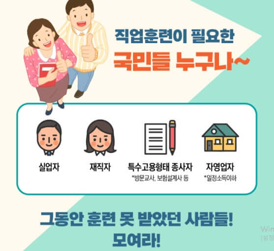 국민내일배움카드 신청 방법, 신청대상, 신청 절차