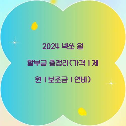 2024 넥쏘 월 할부금