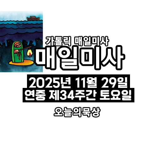 2025년 11월 29일 매일미사 연중 제34주간 토요일 오늘의 묵상