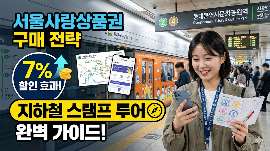 서울사랑상품권 구매 전략 7% 할인 효과, 지하철 스탬프 투어 완벽 가이드