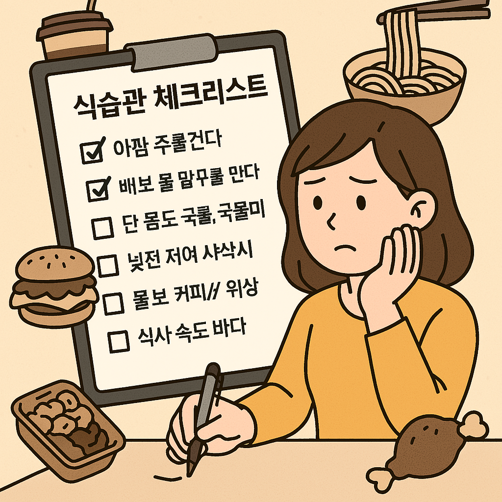 나도 모르게 건강을 망치는 식습관 체크리스트