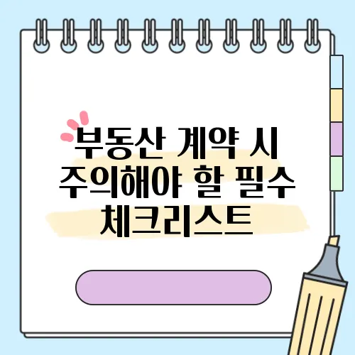부동산 계약 시 주의해야 할 필수 체크리스트