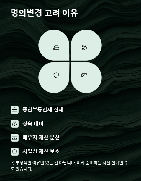 명의변경 고려 이유