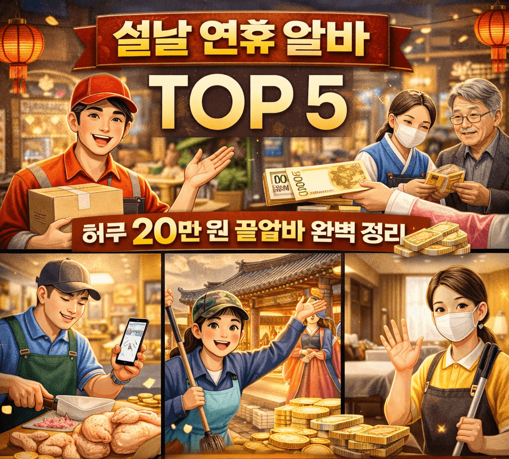 설 연휴 알바 TOP 5, 하루 20만원 버는 단기 아르바이트 완벽 정리
