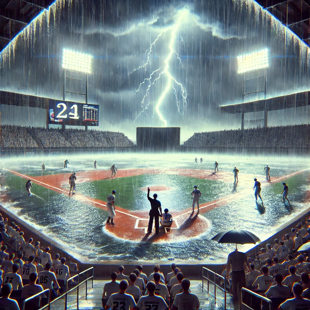 야구에서 우천 콜드 게임이 선언되는 조건