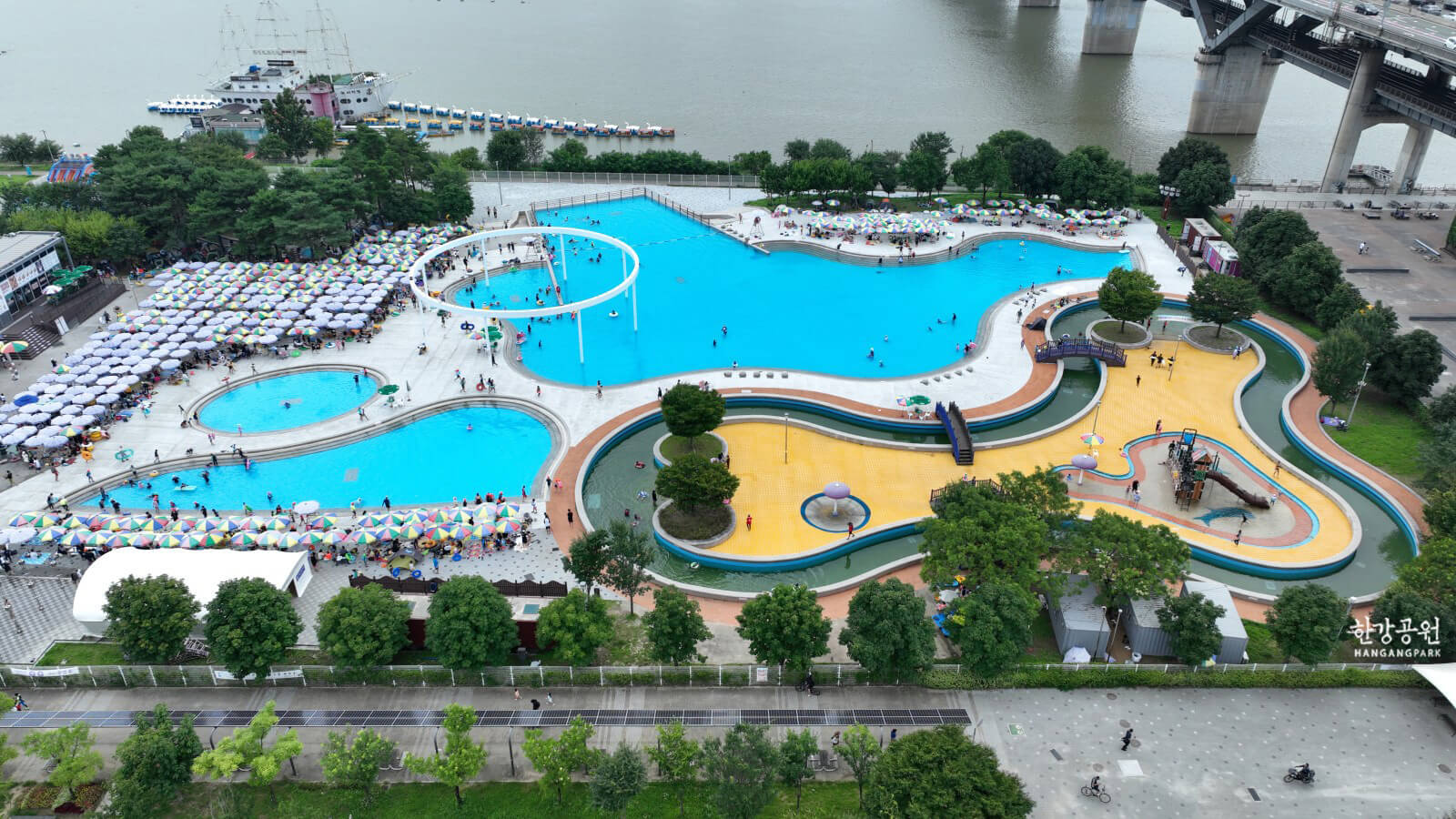 뚝섬 한강 수영장 드론 사진