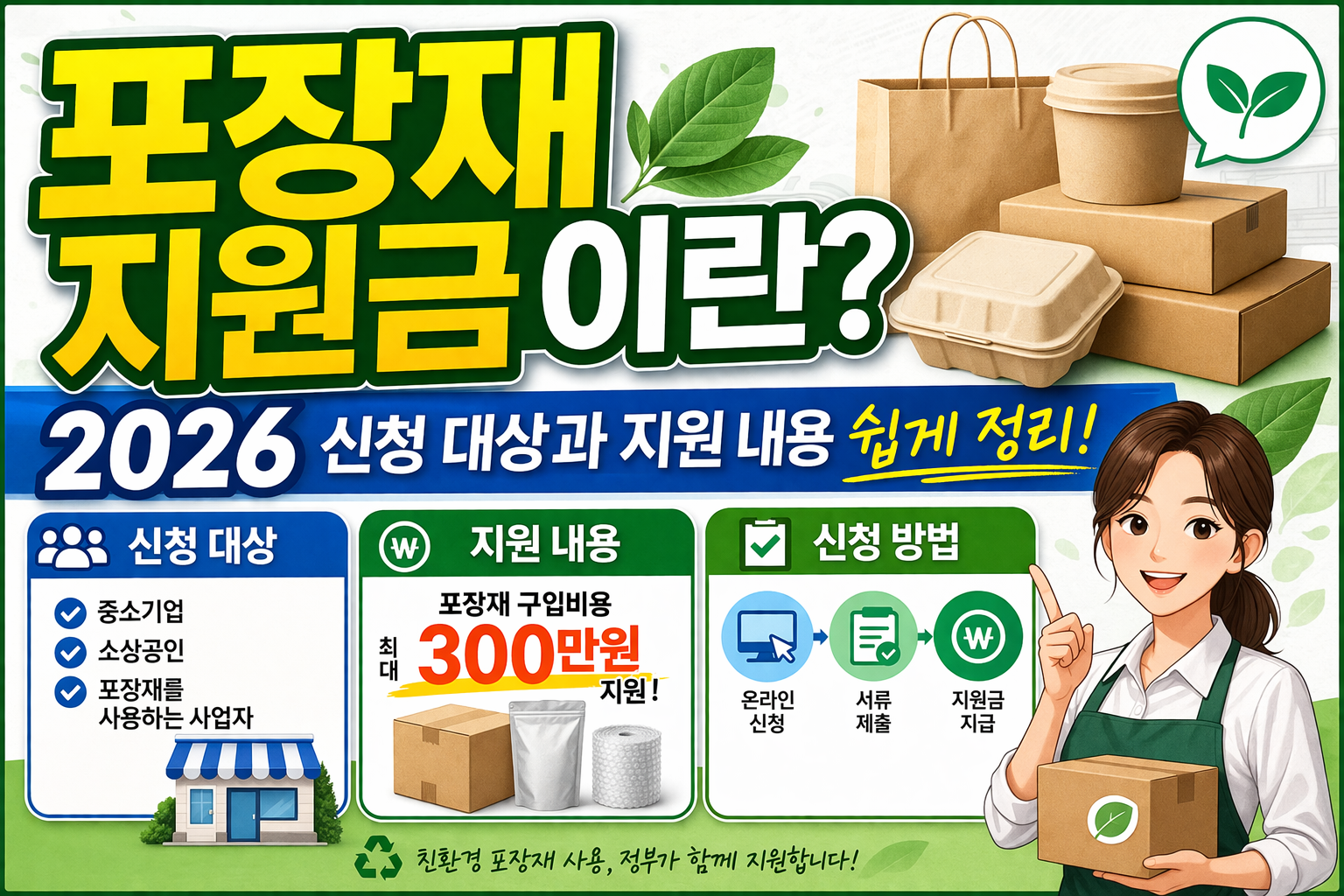 포장재 지원금이란? 2026 신청 대상과 지원 내용 쉽게 정리