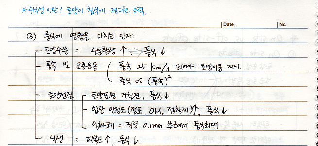 풍식에 영향을 미치는 인자