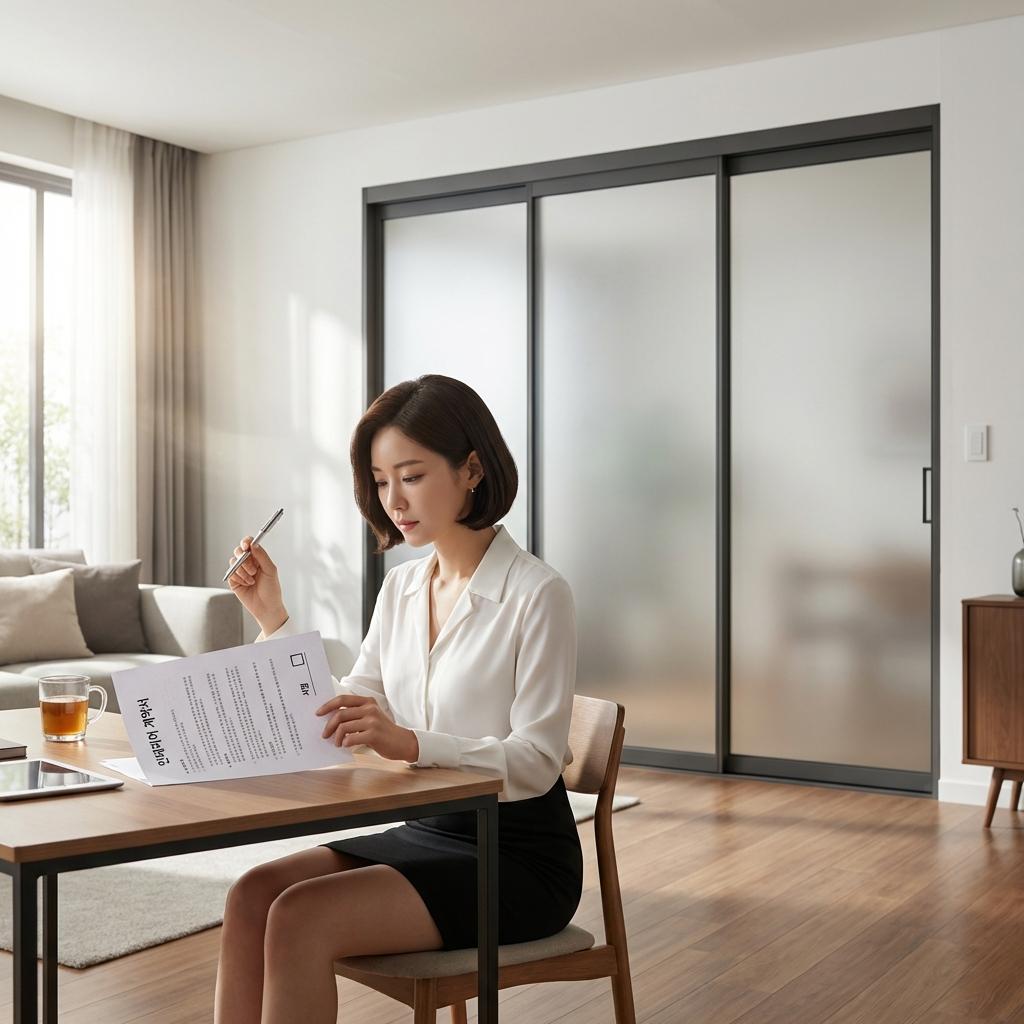 초슬림 중문 강화유리 안전성 확인법