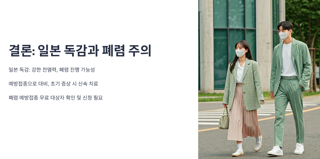 론: 일본 독감도 위험하지만, 폐렴으로 악화되면 더 위험!