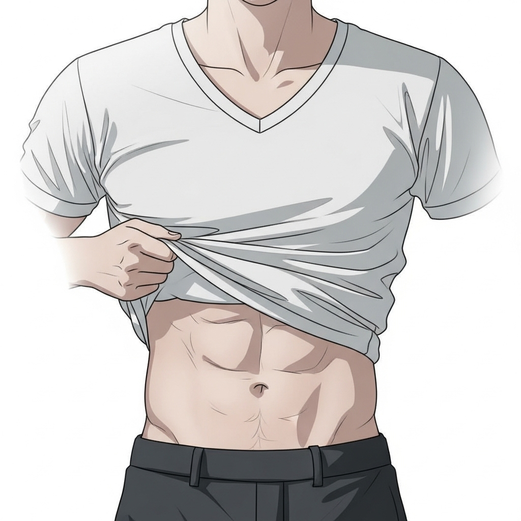 남자 허리와 복부