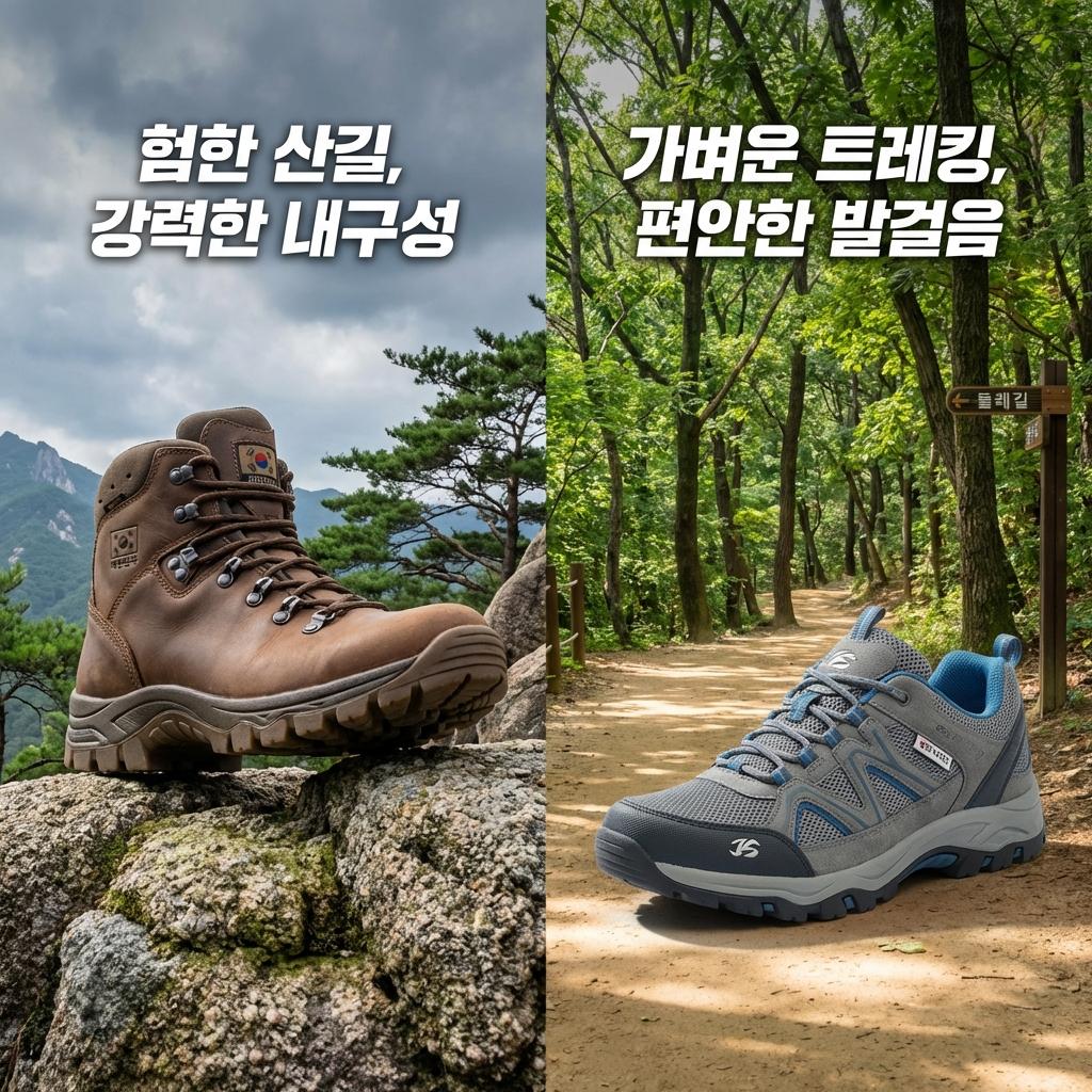 등산화 트레킹화 차이점