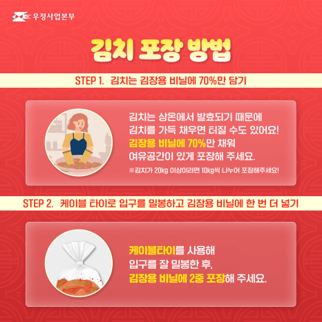 김장김치 우체국택배 김장김치 포장방법