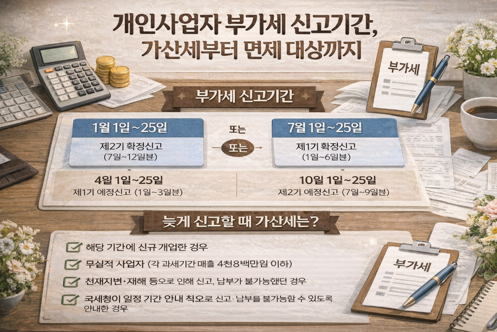 개인사업자 부가세 신고기간, 가산세 피하는 완벽 가이드