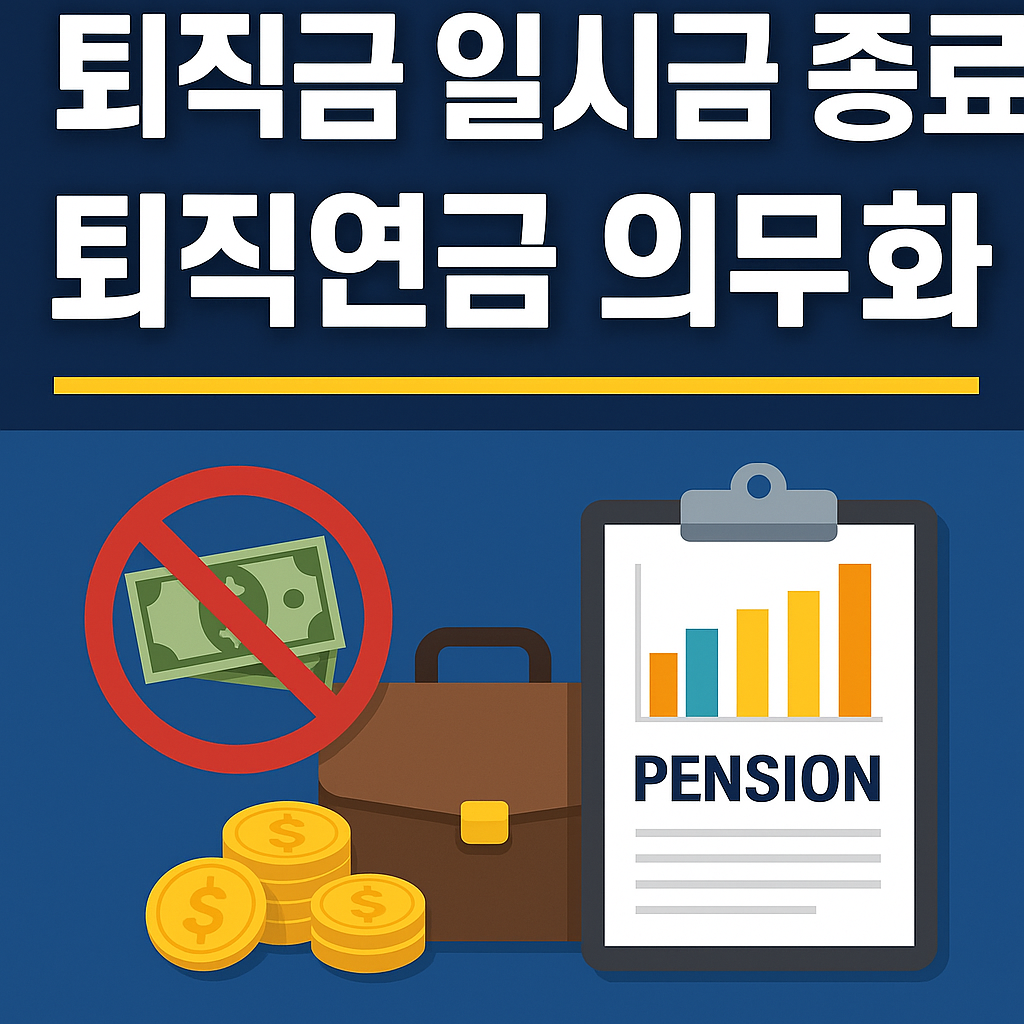 퇴직금 일시금 종료 퇴직연금 의무화