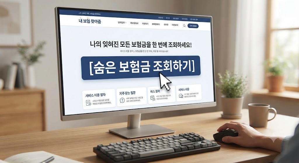 내 보험 찾아줌 사이트 메인 화면 접속 방법
