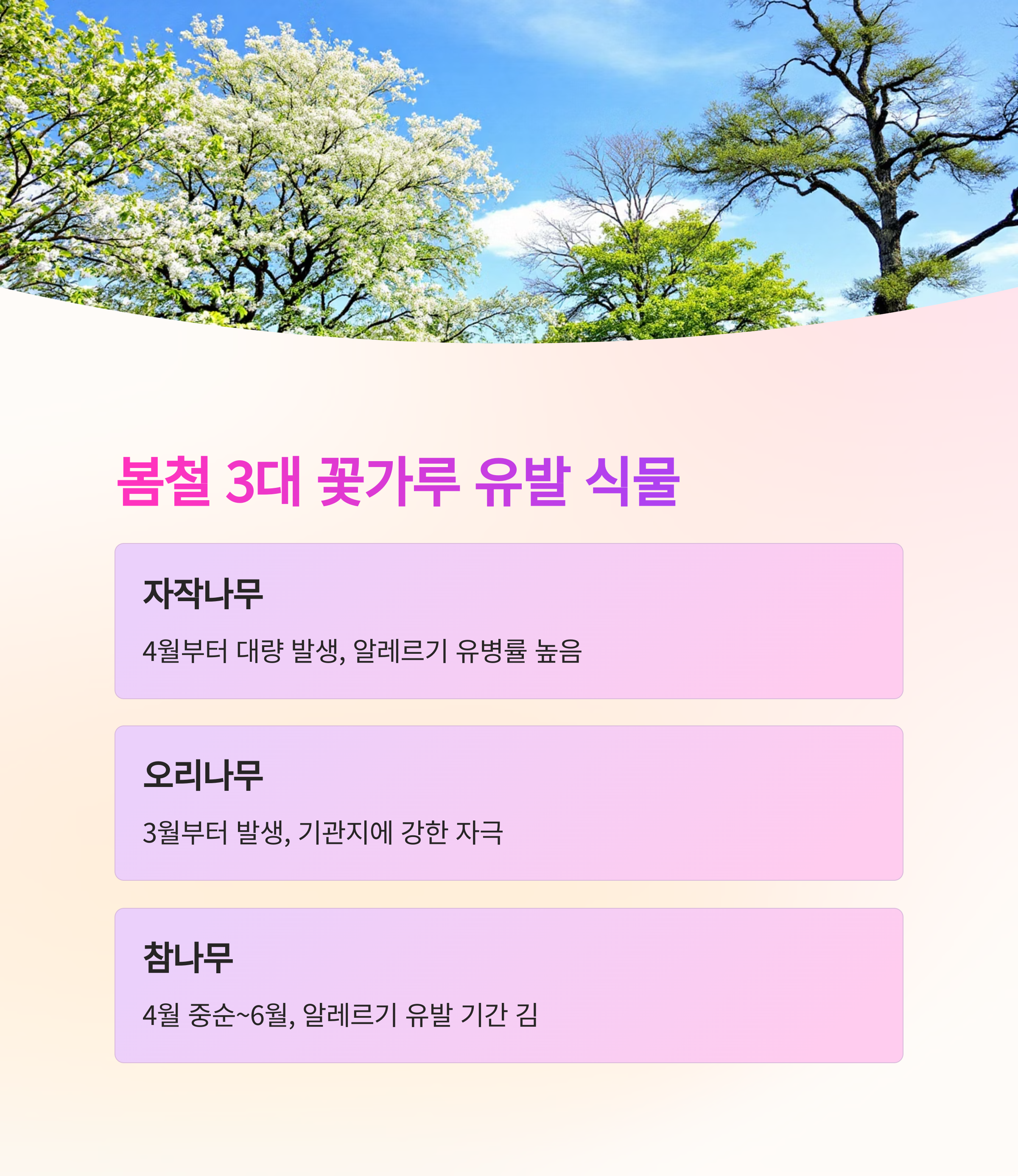 봄철 3대 꽃가루 유발 식물