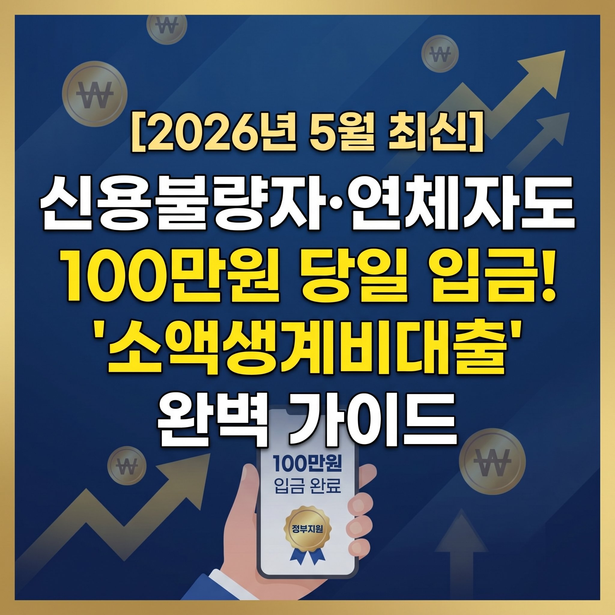 신용불량자 및 연체자도 당일 100만 원 입금 가능한 정부지원 소액생계비대출 자격 조건과 서민금융진흥원 센터 예약 가이드