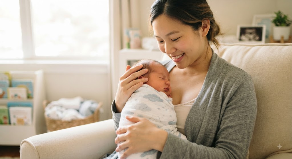 갓 출산한 영아의 모습, 부모급여 받을 수 있음
