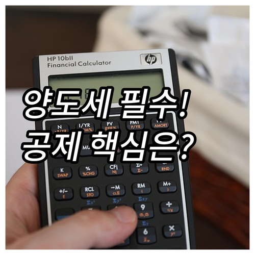 양도세 신고 필수 대상 기한 세금 계..