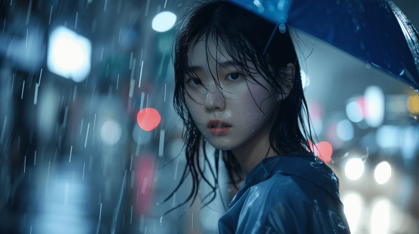 비를-맞고-있는-솜이-이미지