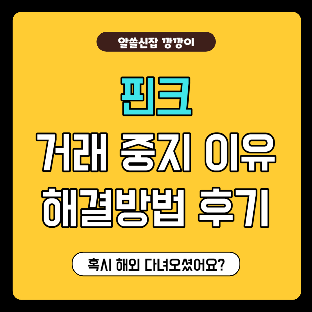 핀크 거래 중지 이유 해결방법