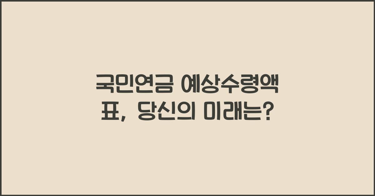 국민연금 예상수령액 표