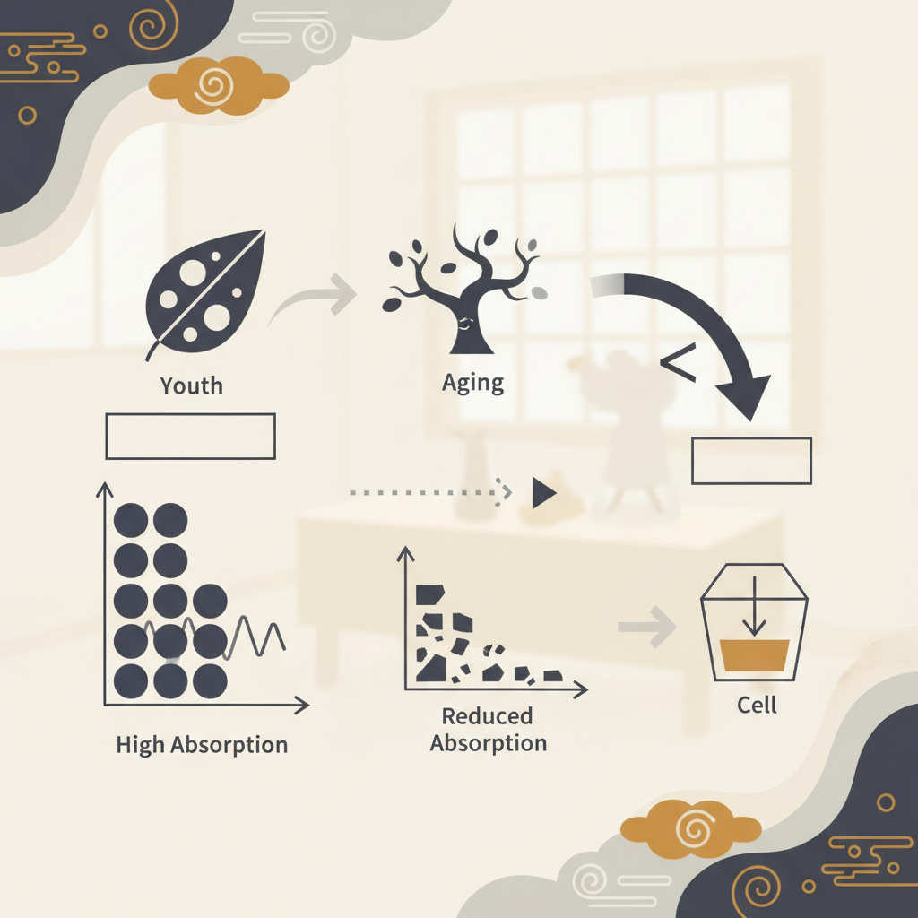 図1 加齢に伴う亜鉛吸収の変化に関する統計・生理メカニズム・対策を示す政策リポート用インフォグラフィック