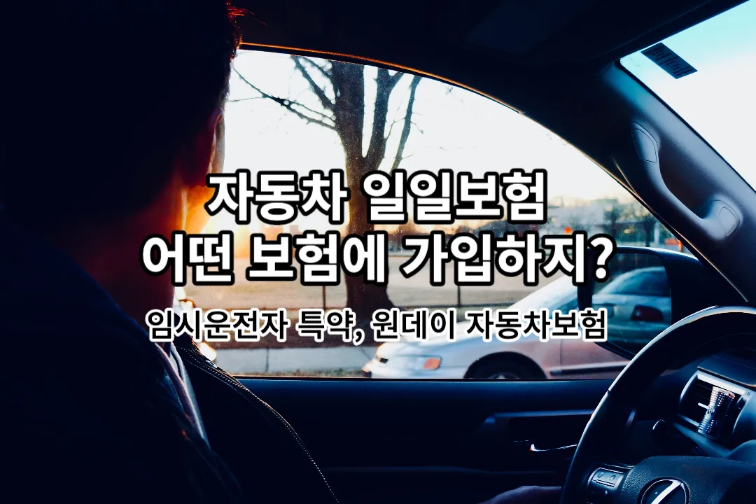 자동차 일일보험 종류, 임시운전자 특약, 원데이 자동차보험 차이점