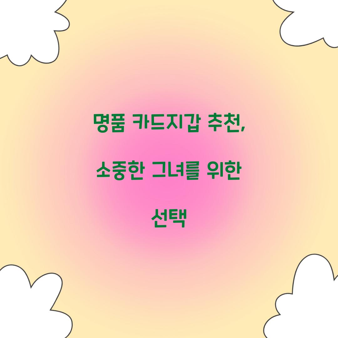 명품 카드지갑 추천