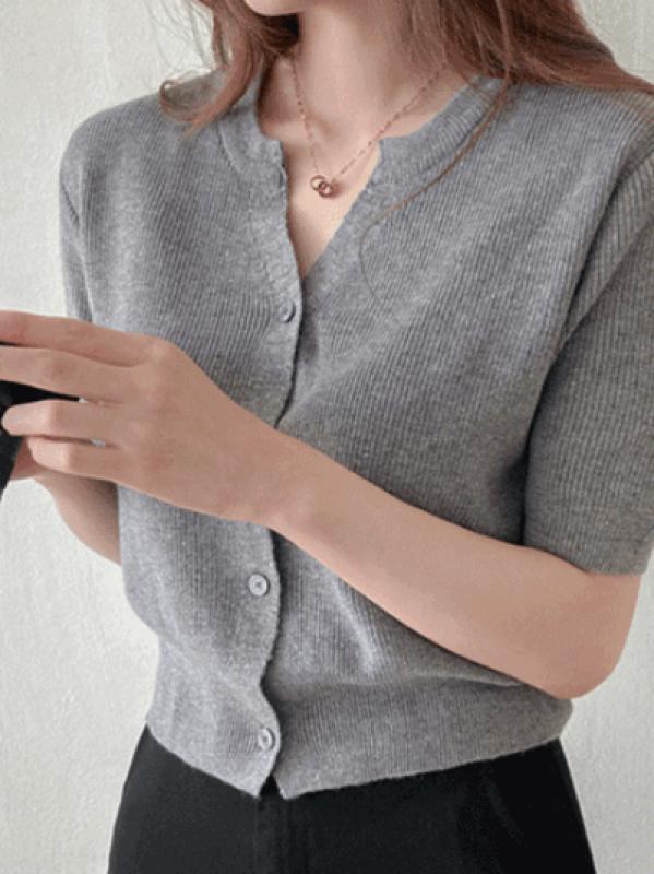 여름가디건 린넨 브이넥 반팔니트 반팔가디건 T YW776