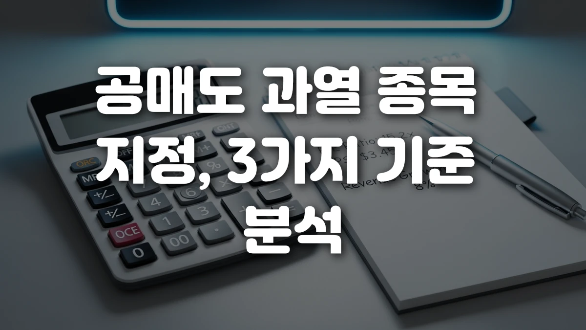 공매도 과열 종목 지정 3가지 기준 분석