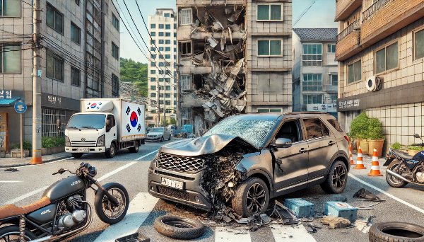 성남 SUV 사고, 브레이크 대신 가속&hellip;오토바이 충돌 후 건물로 돌진한 사고