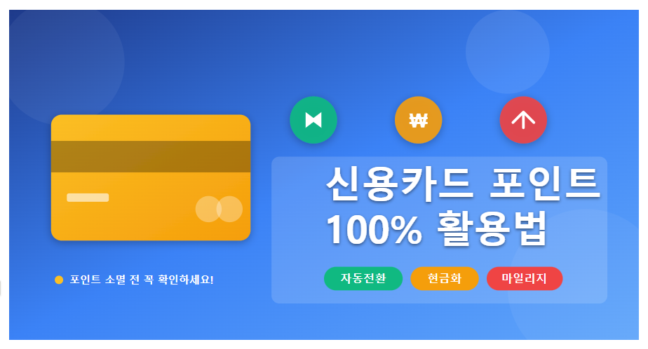 신용카드 포인트 활용법 (자동전환, 현금화, 마일리지)