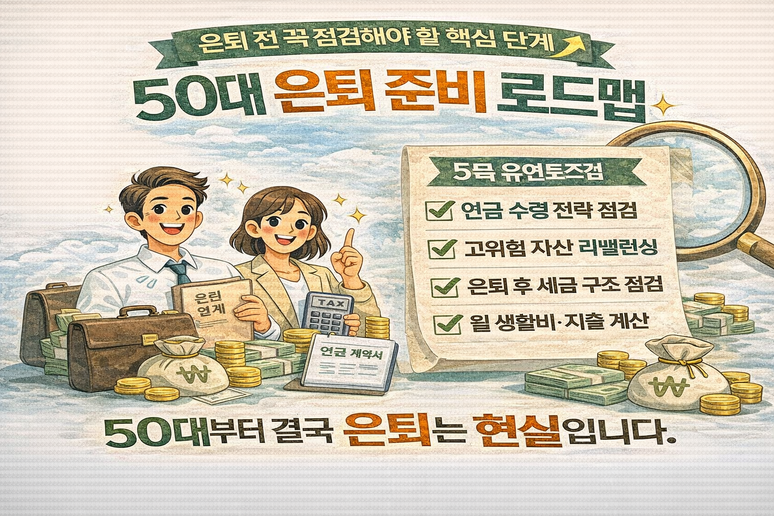 50대 은퇴 준비 로드맵 ❘ 연금&middot;자산&middot;세금 최종 점검 가이드