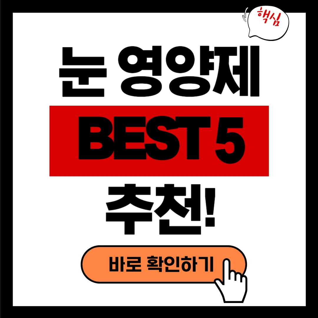 눈 영양제 추천 BEST 5, 놓치면 후회!