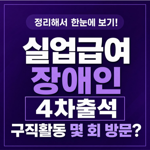 실업급여 장애인 4차출석 구직활동 몇 회 방문