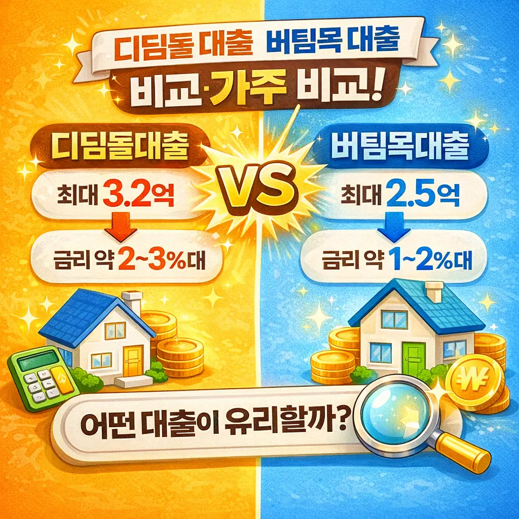 디딤돌대출 vs 버팀목대출 비교