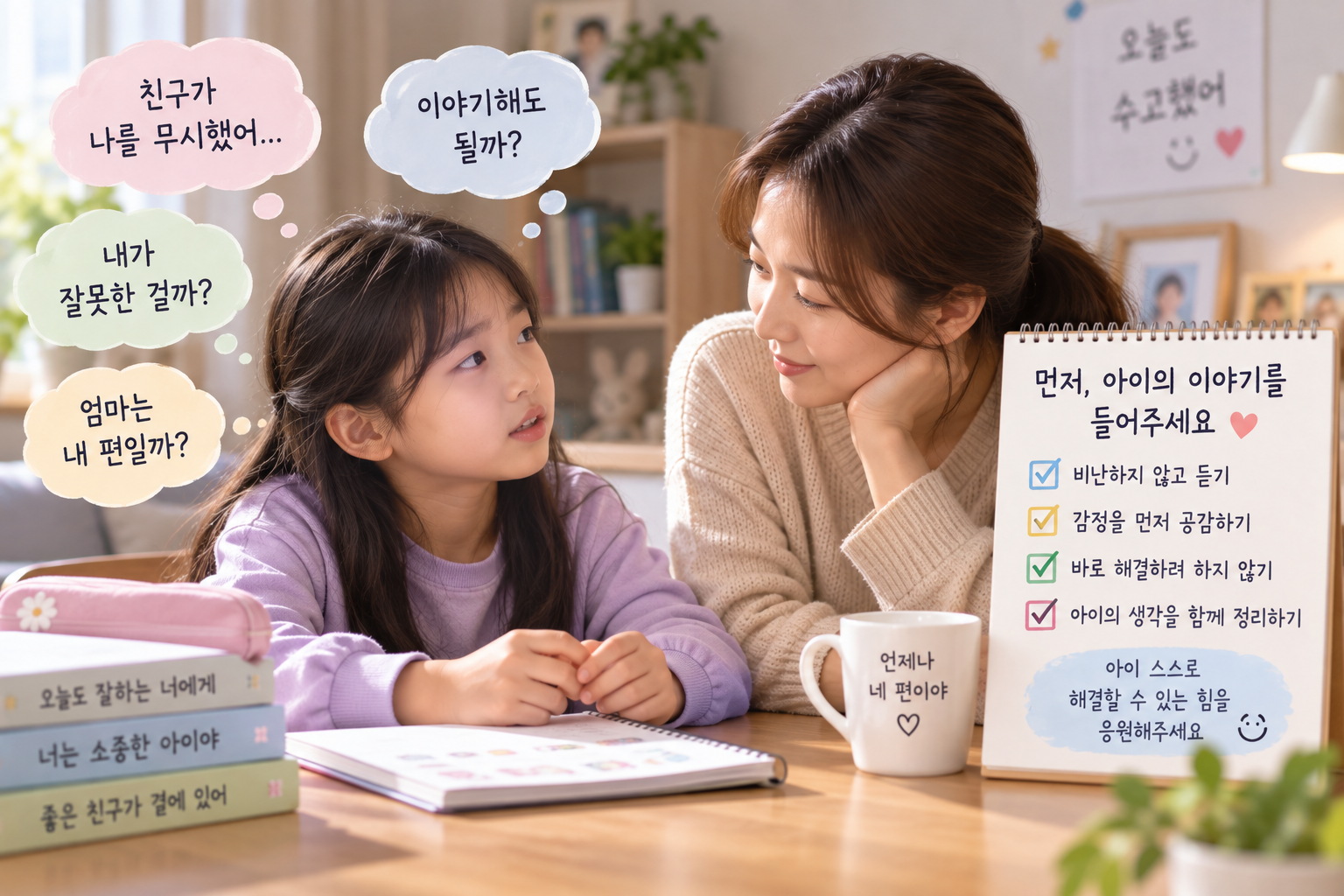엄마와 딸의 따뜻한 대화상담