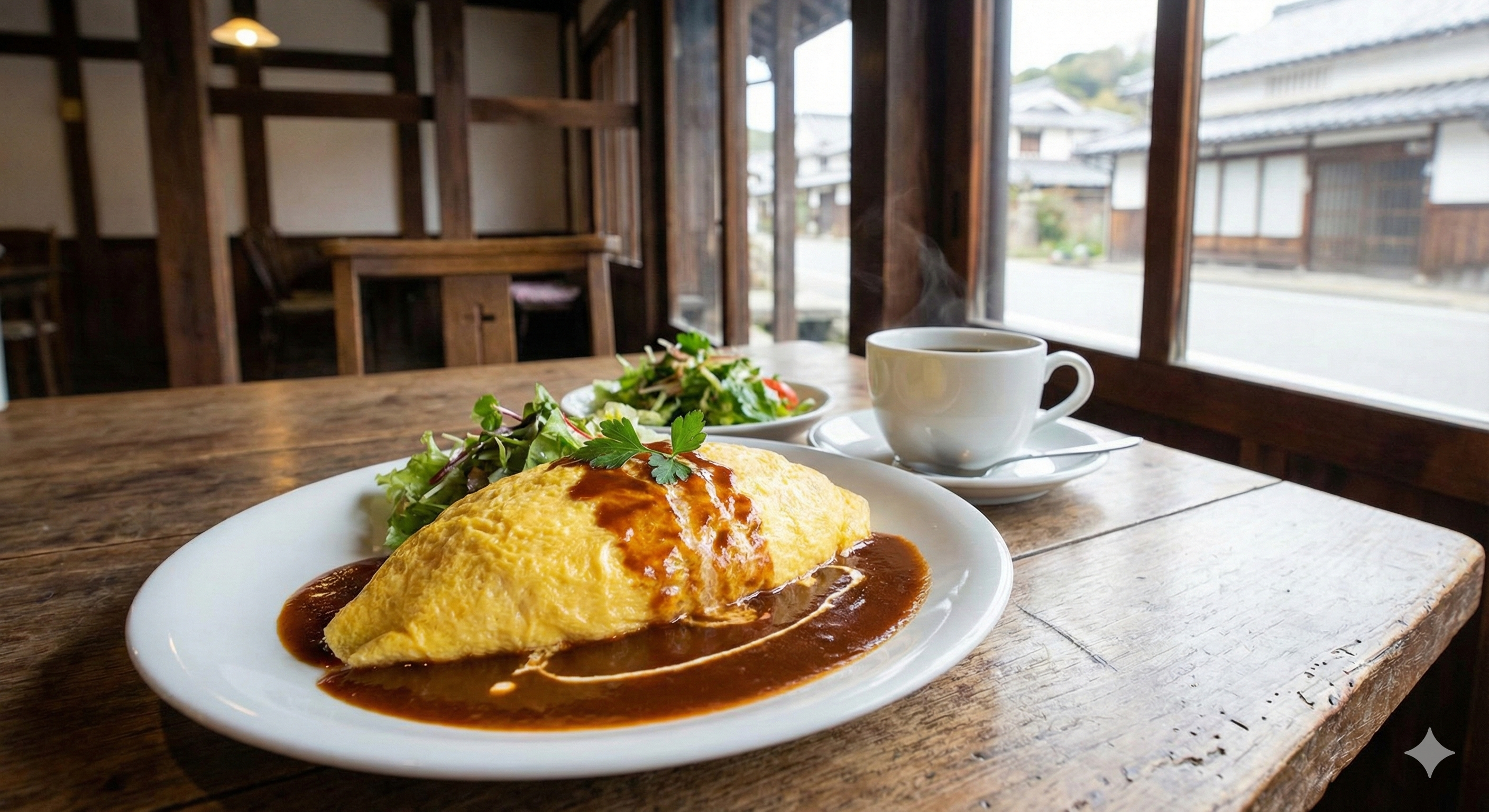 나카오쿠 혼무라지역 부드럽고 푹신한 오므라이스