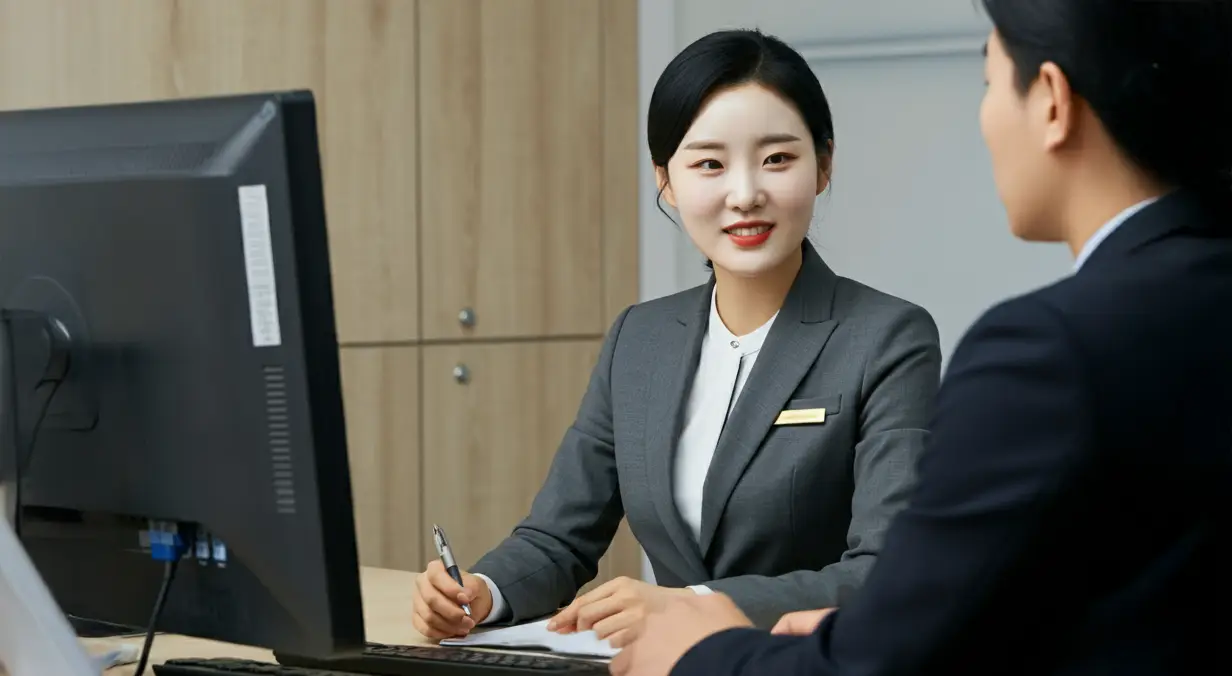 고객 상담을 하는 공무원
