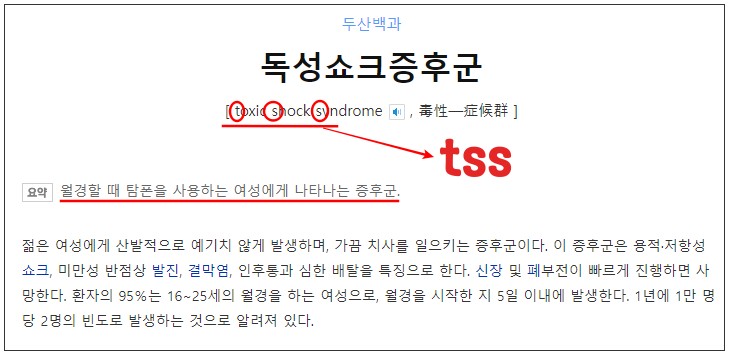 독성쇼크증후군(TSS)