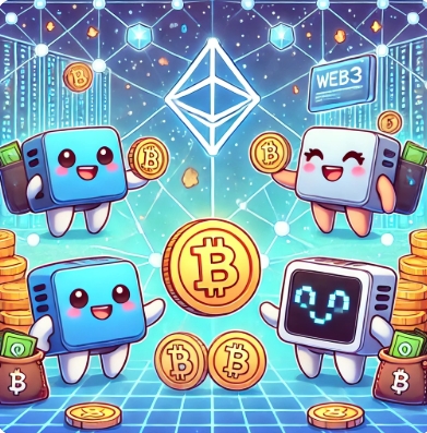 웹3 관련이미지와 암호화폐 합성 이미지