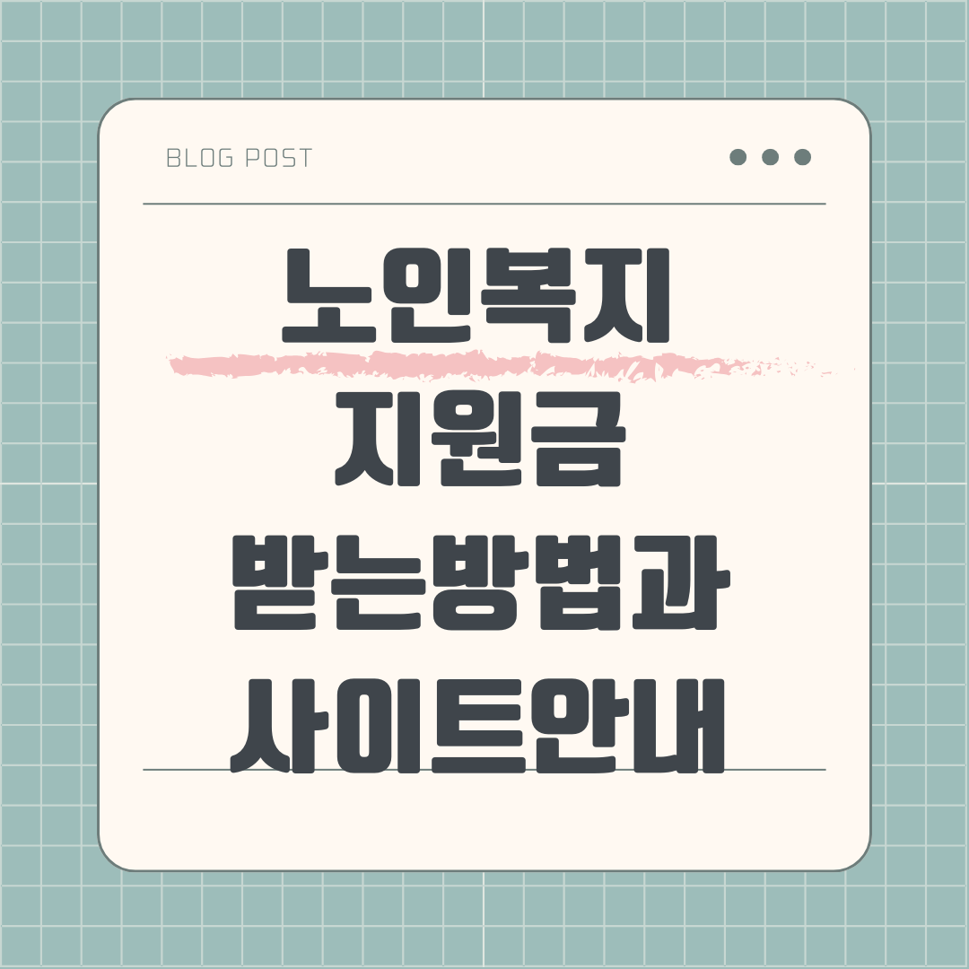 노인복지 지원금 치매요양지원금