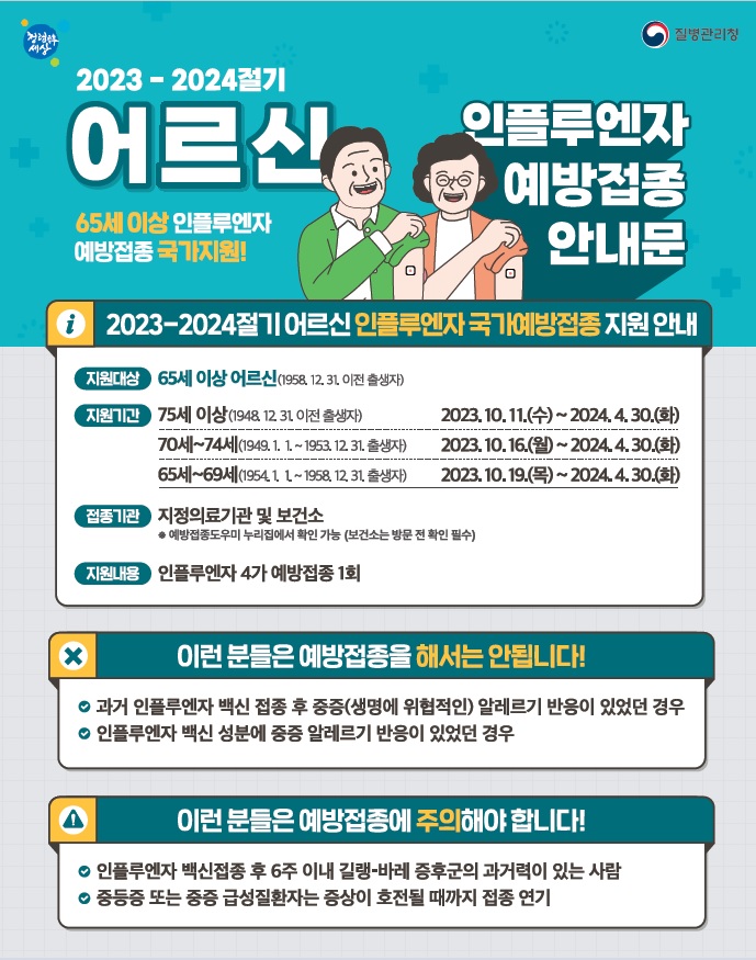 독감 무료 접종 대상 병원