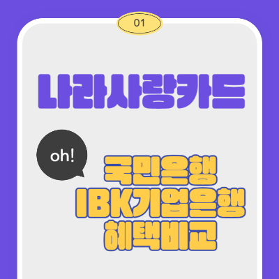 국민 IBK 나라사랑카드 혜택 비교 교통 통신 외식 놀이공원