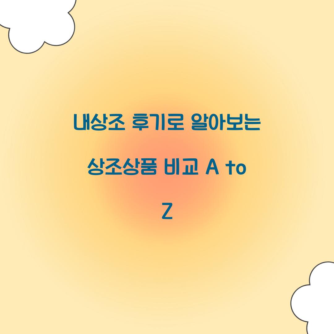 내상조 후기