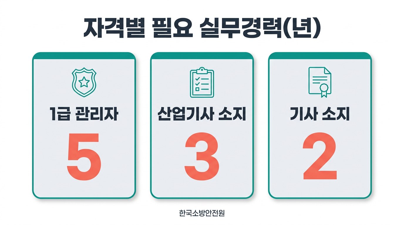 특급 소방안전관리자 자격증 자격별 필요 실무경력(년)